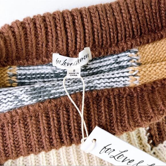 For love and lemons checker print Knit Sweater crop top - Picture 8 of 8